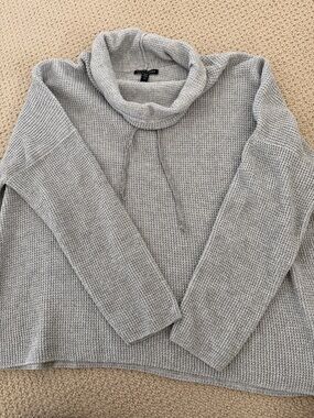 NWT- Eileen Fisher Light Gray Cowl Neck Sweater. Size L